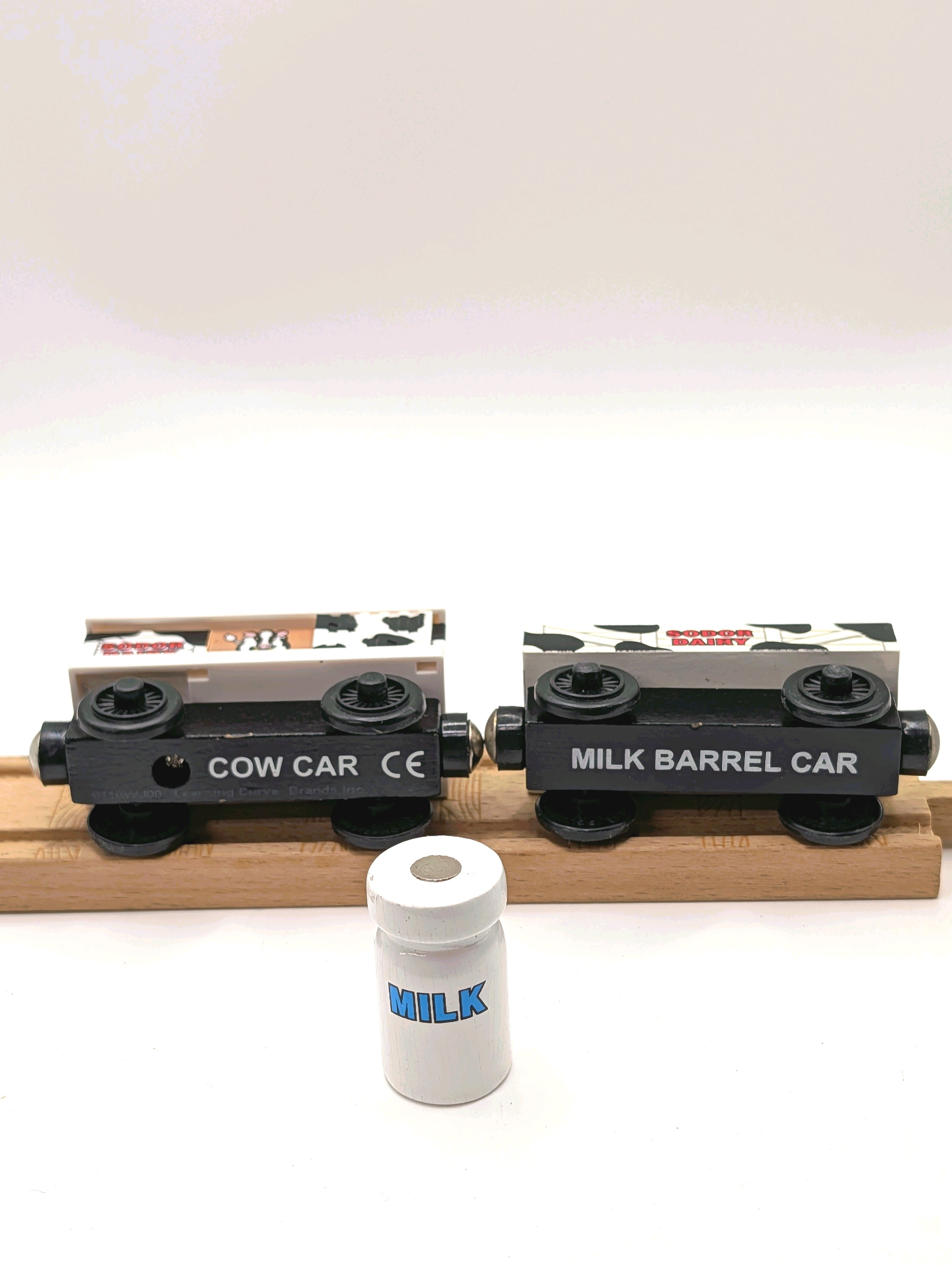 Sodor Dairy Cars - Cow Car & Milk Barrel Car
